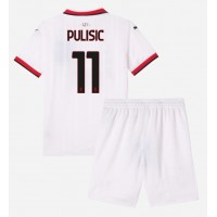 AC Milan Christian Pulisic #11 Vonkajší Detský futbalový dres 2024-25 Krátky Rukáv (+ trenírky)